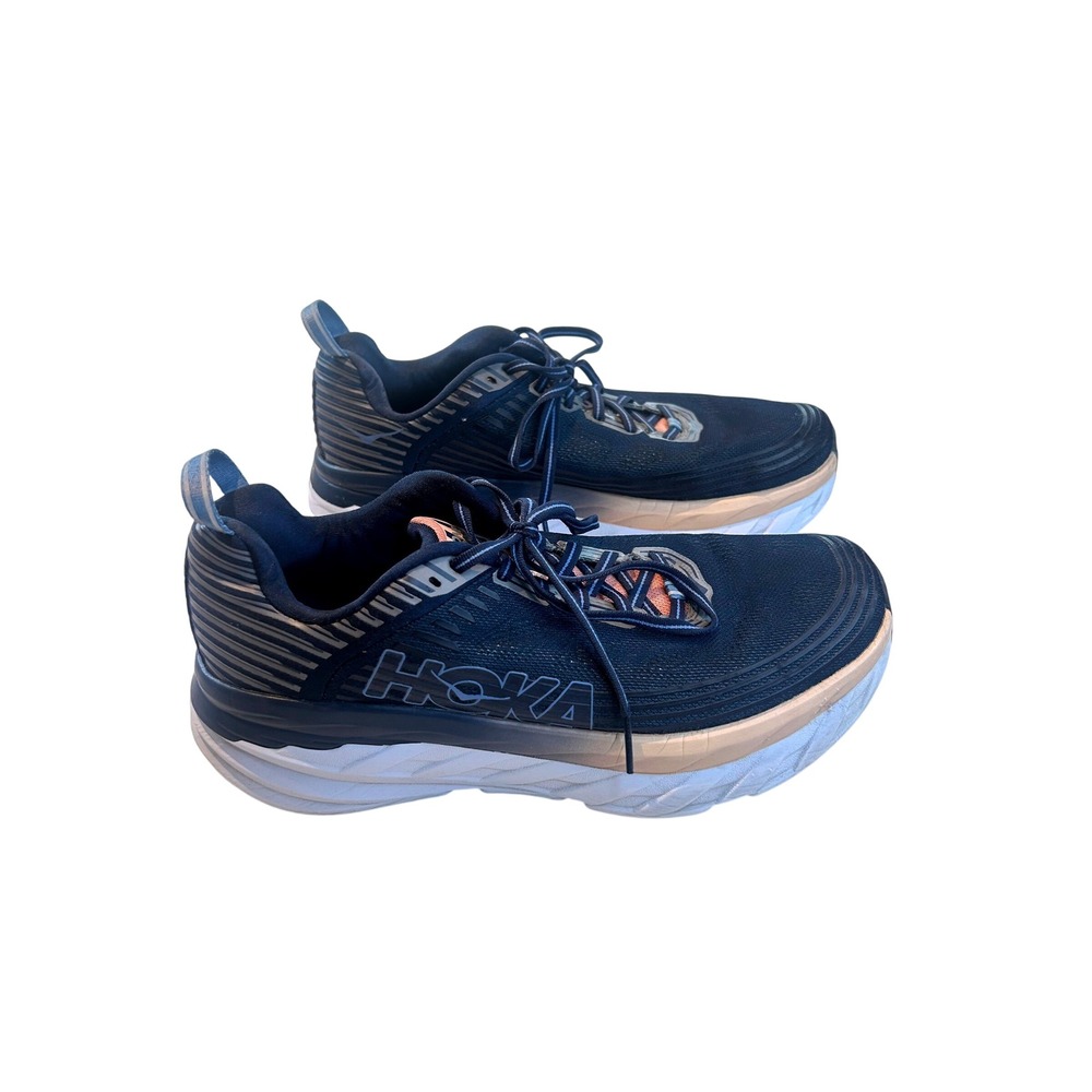 Hoka One One Bondi 6 Navy Rose Gold Running Shoes Mens 10 1019270 MIDP